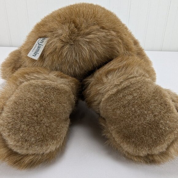 Vintage Russ Benjamin Brown Teddy Bear Plush 18" Stuffed Animal 947 Red Scarf - Picture 6 of 9